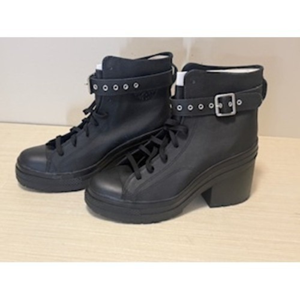 Converse Chuck 70 De Luxe Heel Hi Black Platform Buckle Boots A12208C - Picture 2 of 9